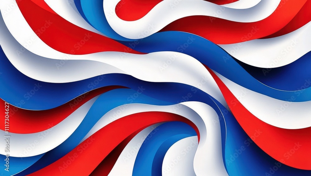 Poster a visually appealing background with a harmonious flow of red, white, and blue.