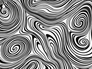Obraz premium Abstract pattern background with hand drawn swirly lines in black and white