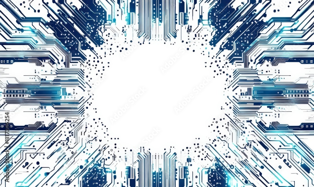 Poster modern circuit board patterns merged with minimalism