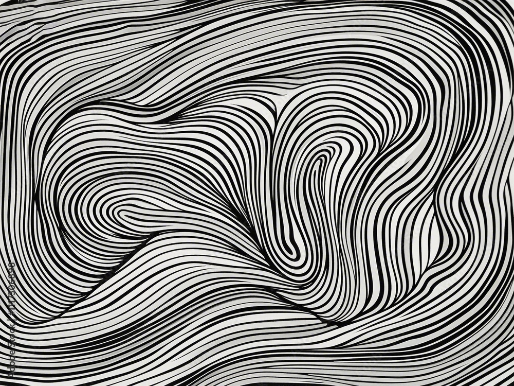 Poster abstract pattern background with hand drawn swirly lines in black and white