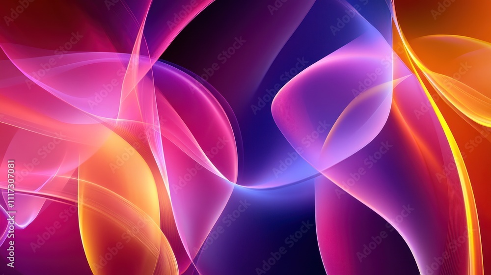 Poster Abstract Colorful Waves Flowing Dynamically