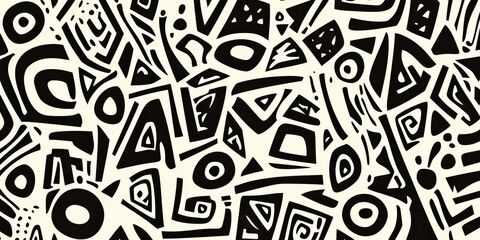 Captivating black and white pattern reflecting cultural heritage through modern design.