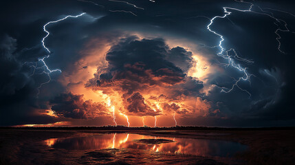 A Spectacular Display of Lightning in a Dark Sky