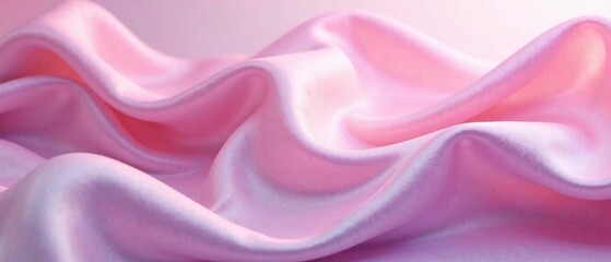 Fototapeta premium Pastel Pink Violet White Silk Fabric Floating Mockup - Product Presentation