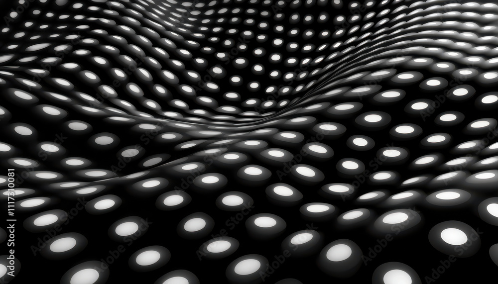 Aufkleber geometric pixel waves create mesmerizing minimalist led matrix effect
