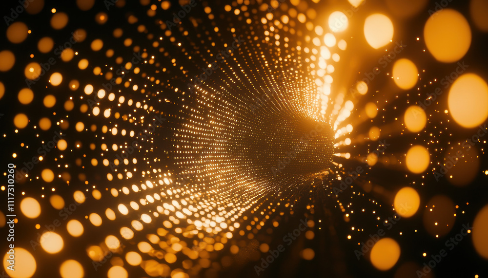 Poster symmetrical pixel waves in led matrix creating vibrant tunnel effect