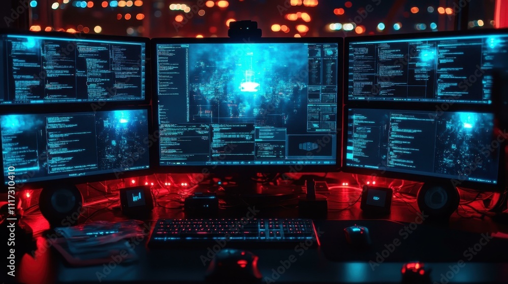 Poster ethical hacking themes cyber defense strategies one main object high quality very detailed professio