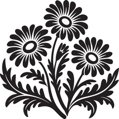 Vintage Floral Silhouette Vector Design