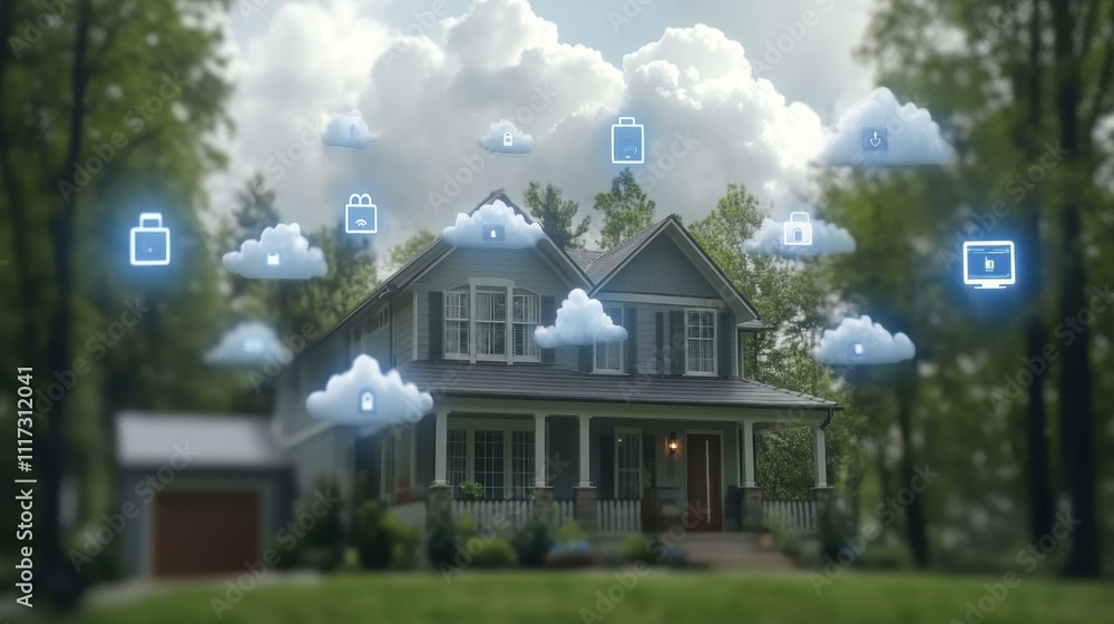 Poster smart tech malfunctions security vulnerabilities one main object high quality very detailed professi