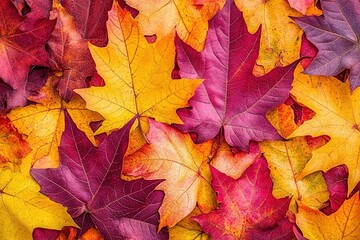 Fototapeta premium Autumn Leaves Background, Colorful Fall Foliage Texture