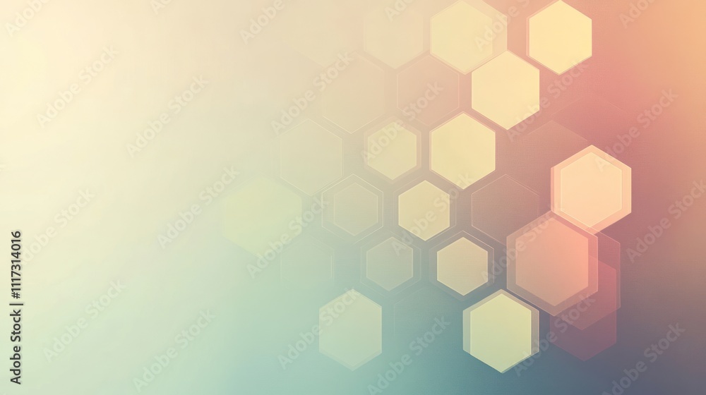 Poster abstract hexagon pattern soft color background