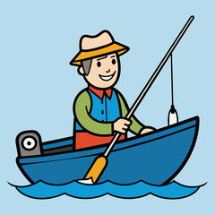 fisherman with fishing rod