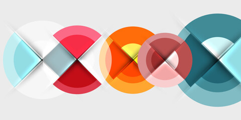 Obraz premium Target circle geometric abstract shapes. Vector Illustration For Wallpaper, Banner, Background, Card, Book Illustration, landing page