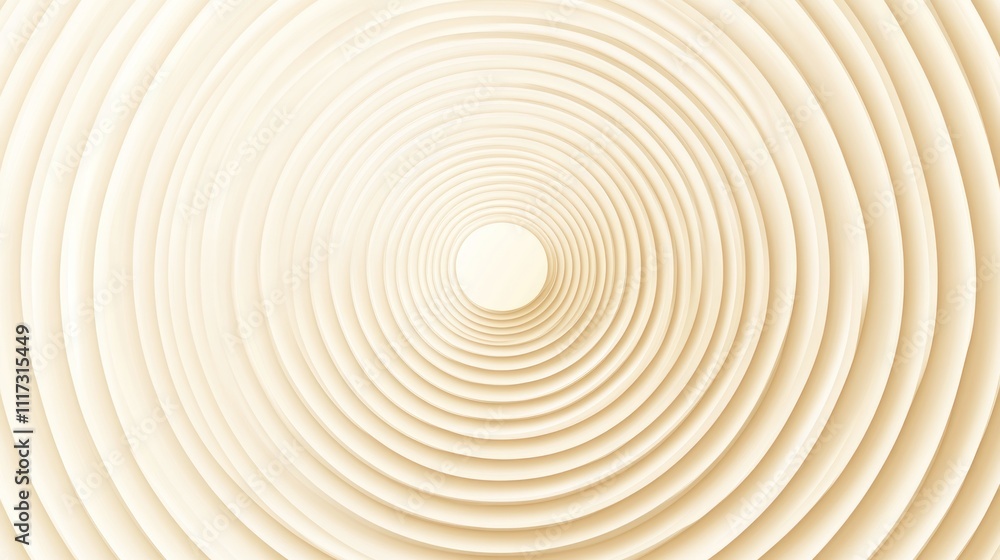 Poster Concentric Circles Pattern Cream Color Abstract Design