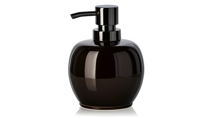 of a ceramic soap dispenser, isolated on white, highlighting its modern and minimalist style. | Ceramic appliances 
