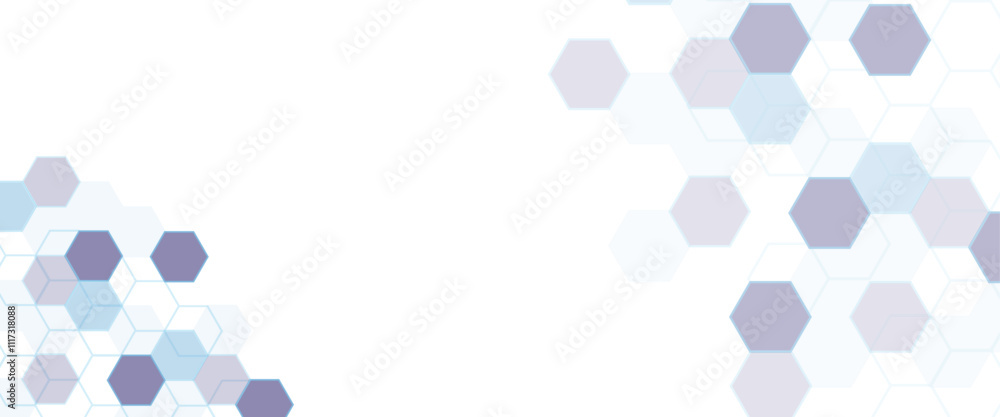 Aufkleber Vector hexagons pattern. Geometric abstract background with simple hexagonal elements. Medical, technology or science design