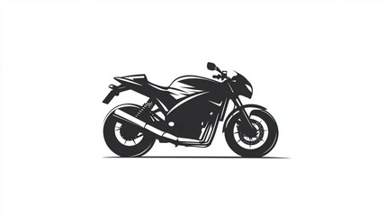 Obraz premium Cool motorcycle 2D Logo on a white background