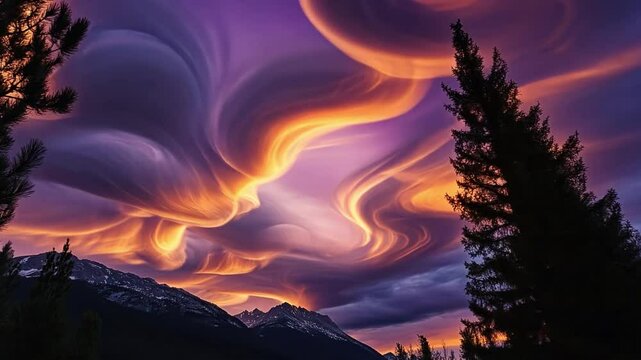 Undulatus asperatus clouds creating dramatic wave-like formations, giving the sky a turbulent appearance.