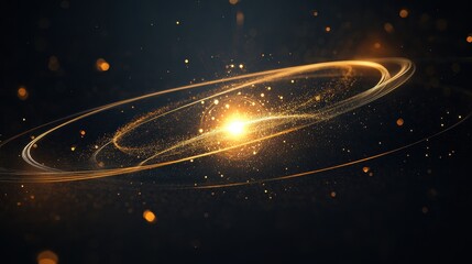 Obraz premium Abstract golden spiral galaxy.