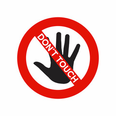 Symbol for prohibition don't touch icon, Sign Vector