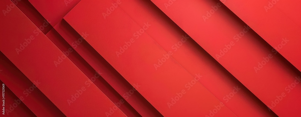 Poster Abstract Red Diagonal Layered Pattern Design