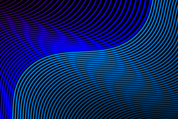 Naklejka premium Abstract black background with blue lines and waves. Vector illustration backdrop