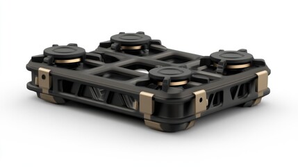 Black Storage Container With Four Circular Top Mounts