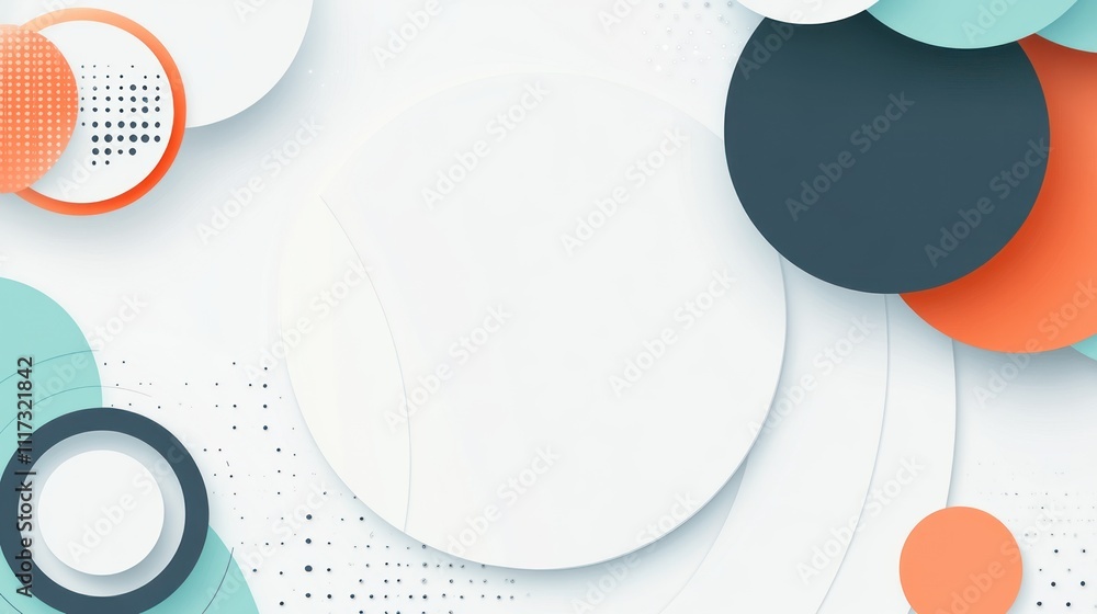 Poster Abstract Background with Overlapping Circles and Dots