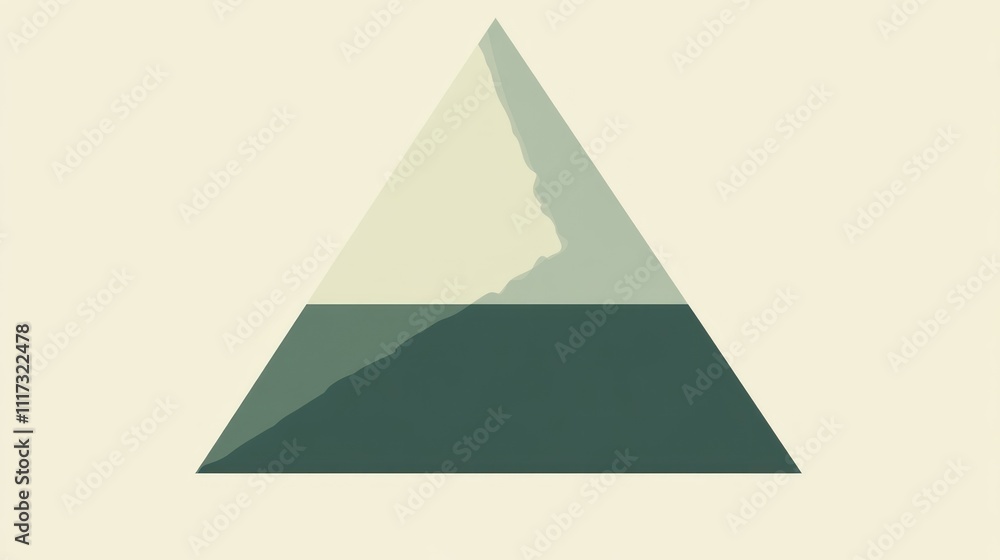 Poster abstract triangular shape divided into two tones