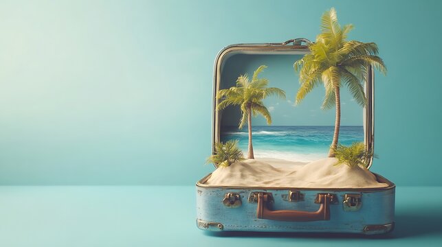 Tropical beach adventure dream destination travel photo blue sky