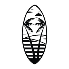 Beach Vibes Surfboard Vector Illustration