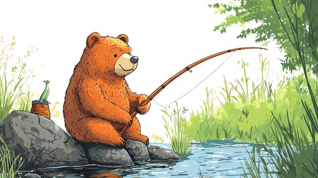 Fishing Bear Illustration Images  Browse 37,658 Stock Photos, Vectors, and  Video | Adobe Stock