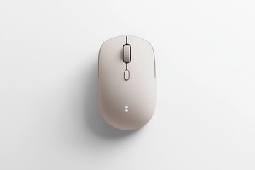 Minimalist white wireless computer mouse on clean background