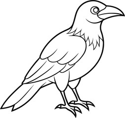 Crow-bird-line-art-vector-design