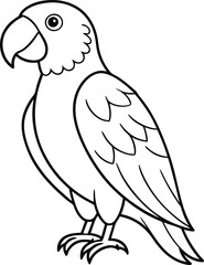 Parrot-bird-line-art-vector-design