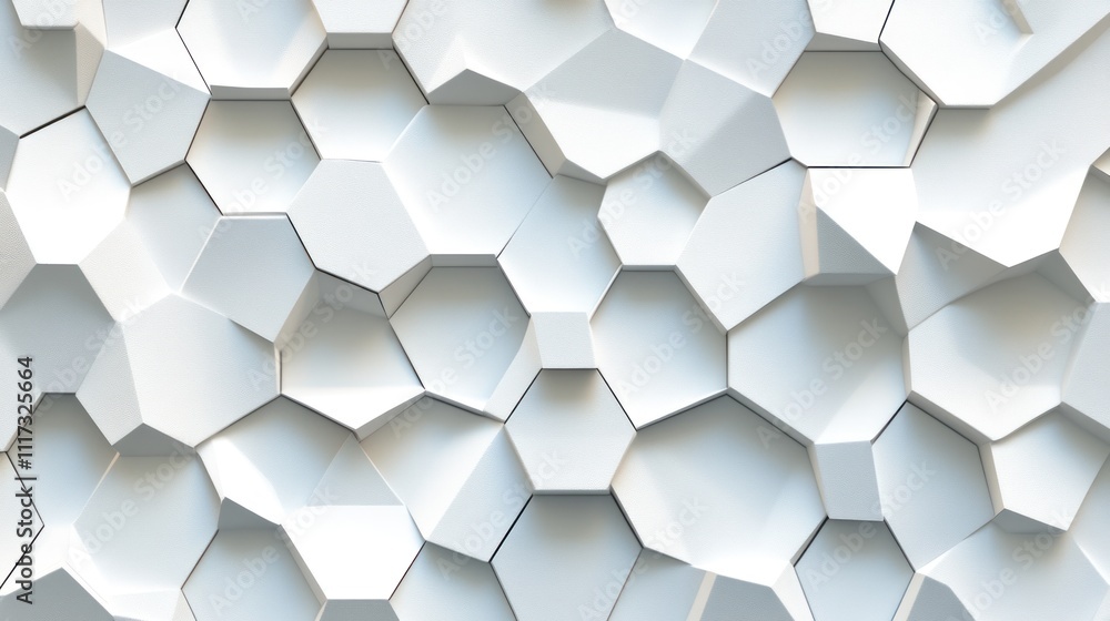 Poster abstract white geometric hexagonal pattern design