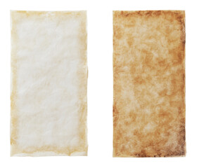 Handmade paper with unique textures, cut out - stock png.