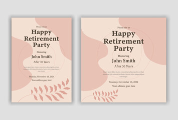 Retirement party invitation  flyer design template
