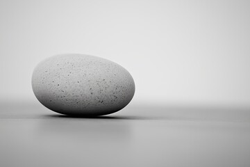 Minimalist Grey Stone with Soft Shadows on Neutral Background