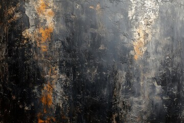 Rustic Black and Gold Painted Wall