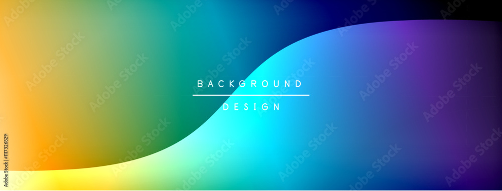 Poster bright rainbow style color gradient with curve round shape line background. vector illustration for 