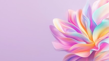Fototapeta premium Vibrant Abstract Flower Design with Soft Pastel Colors and Curved Petals