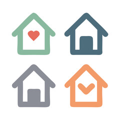 Obraz premium home icon set vector illustration for real estate and design