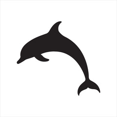 Obraz premium Dolphin silhouette vector icon design whit a white background.