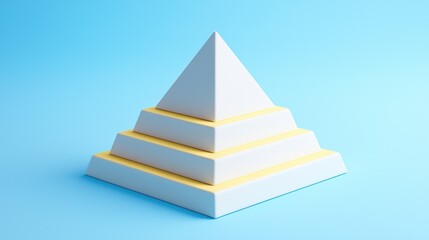 3D icon showing a stepped block constructed from plastic material.