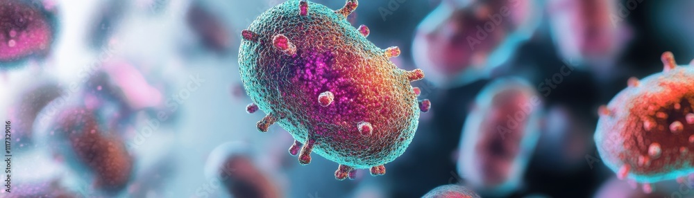Aufkleber microscopic view of a virus cell structure