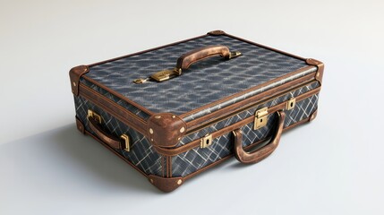 Vintage Leather Suitcase Isolated on White Background