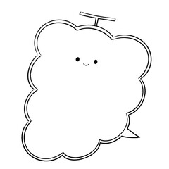 白黒　かわいい顔つきのぶどうの吹き出し