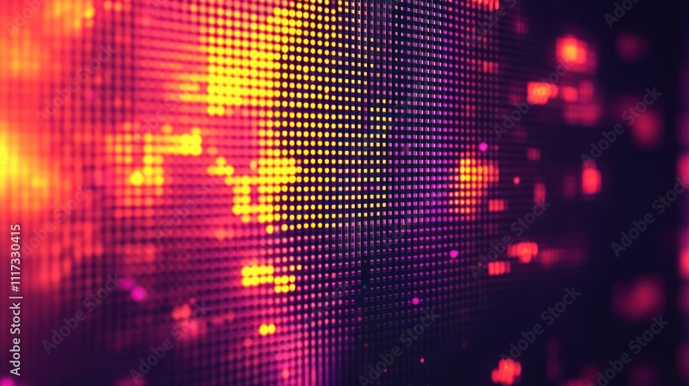 Poster abstract led display showing bright colorful lights