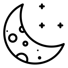 Crescent moon icon in line style